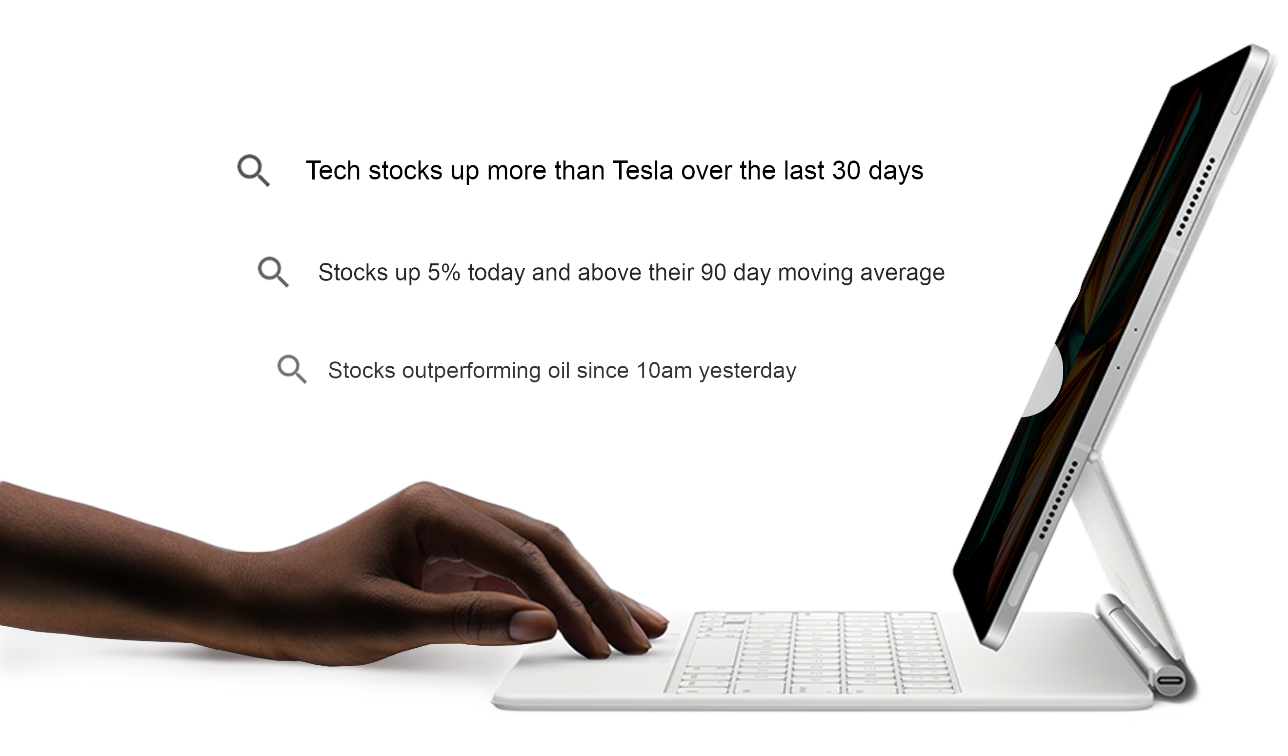 THINKalpha search results for a plain-English stock query