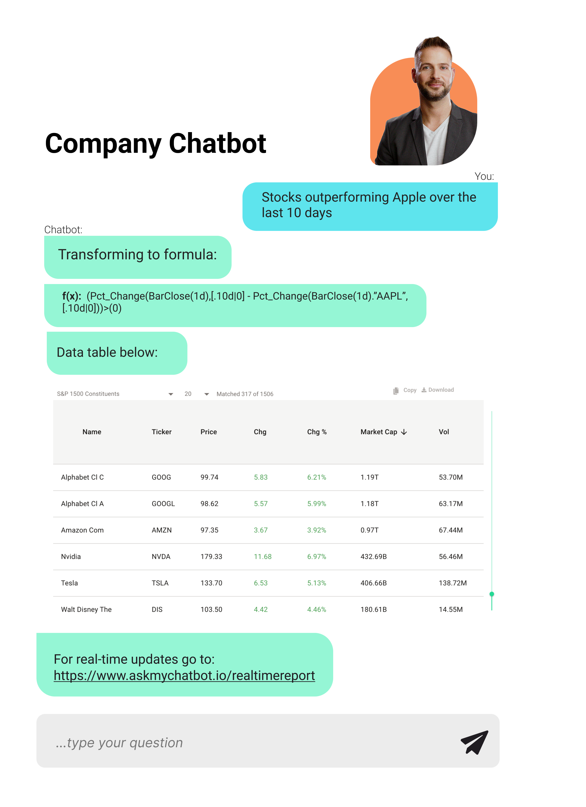 Company research chatbot conversation